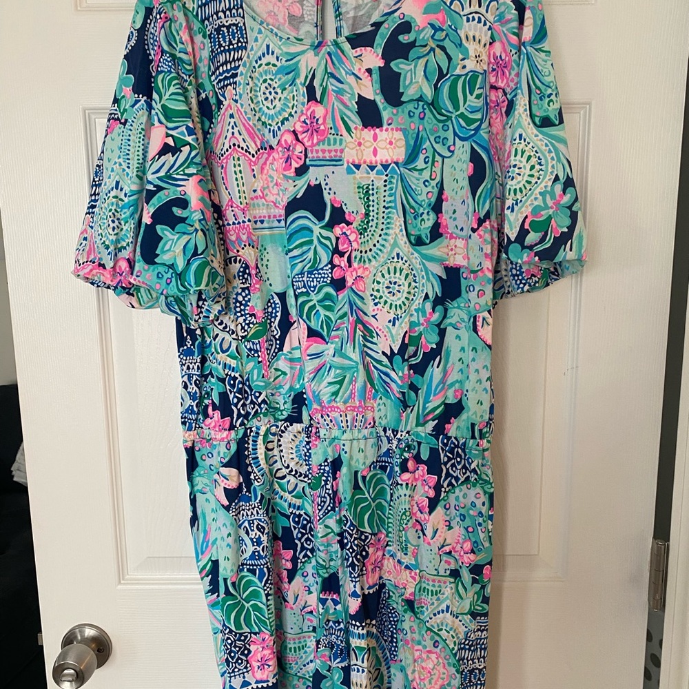 Lilly Pulitzer Blue and Pink Vibrant Print Shorts